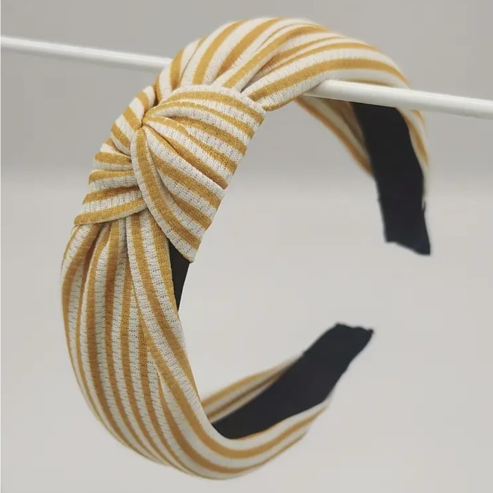 💖 3/$30 💖 Yellow & White Striped Knotted Headband